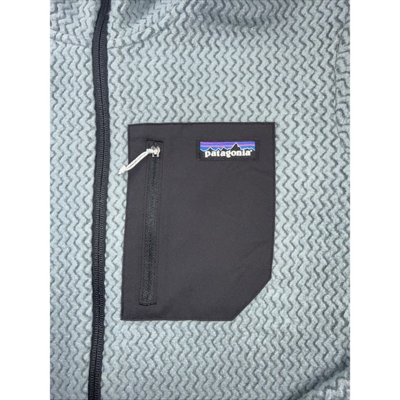 NWOT Patagonia Men R1 Air Fleece Full-Zip Hoodie Med Gray/Blue Retail $220 NICE! - Picture 3 of 15